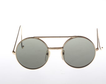 Round Clipon vintage sunglasses