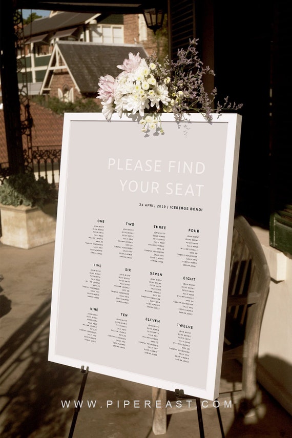 Modern Wedding Seating Chart