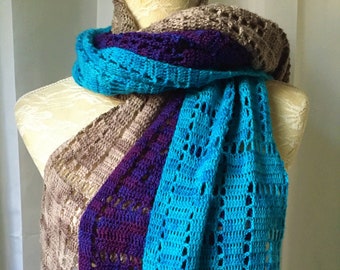 Geometric Trio - a pdf pattern for 3 crochet scarves