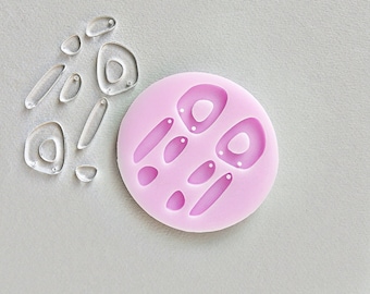 Molde para pendientes ovalados, molde para joyería de arcilla de resina, molde geométrico de silicona, molde de resina brillante, molde flexible para pendientes, molde para colgantes de epoxi