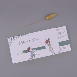 Faire-part de mariage coulissant personnalisé