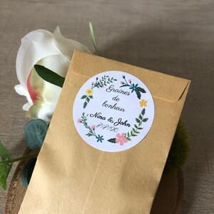 Graines à semer sachets kraft par 20 Mariage, Baptême ou autre événements. image 3