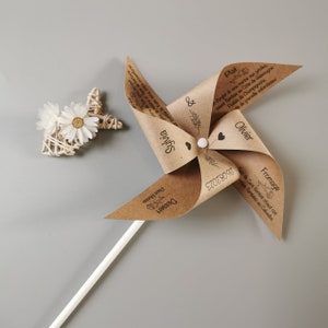 Menu Moulin à vent personnalisé - Mariage, Baptême ou autre événements.
