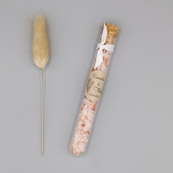 Personalized Himalayan Pink Salt Test Tube - Wedding, Baptism or other events.
