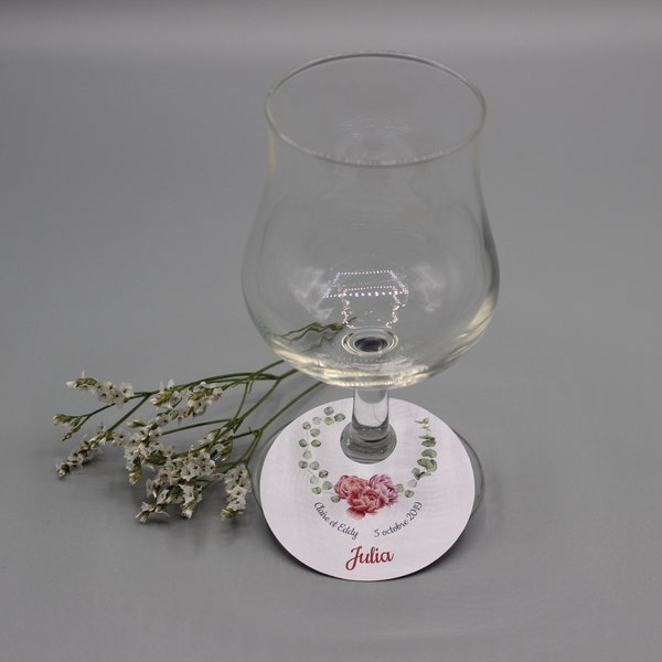 Personalized glass stem place cards - Pack of 20