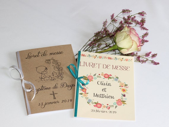 Livret De Messe Lot De 10 Mariage Bapteme Ceremonie Etsy