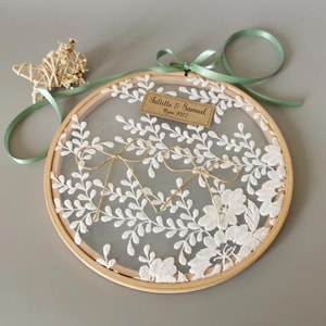 Lace embroidery hoop ring holder