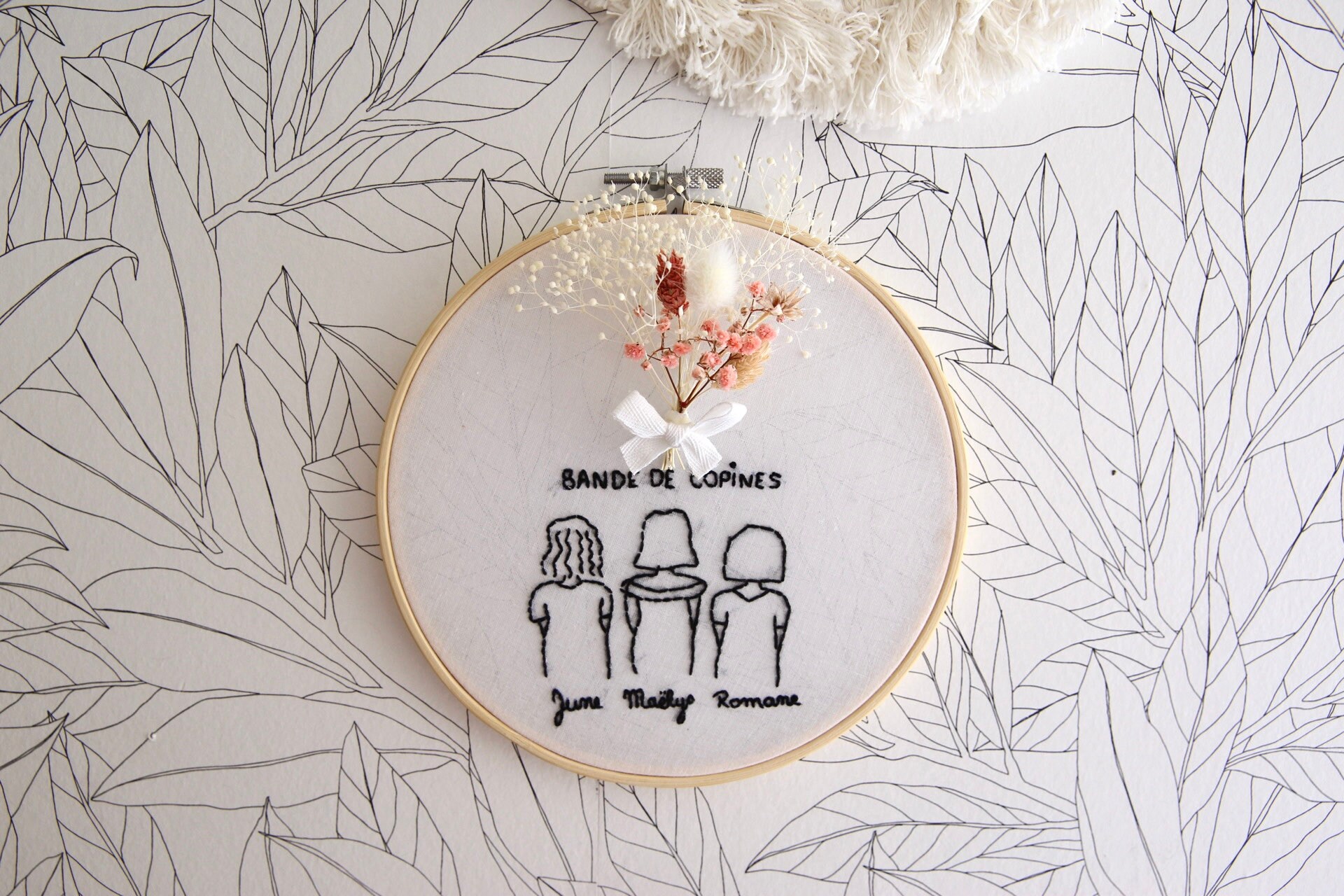 Tambour Bande de Copines - Fleurs Séchées Cadeau Evjf, Témoin, Mariage , Best Friend