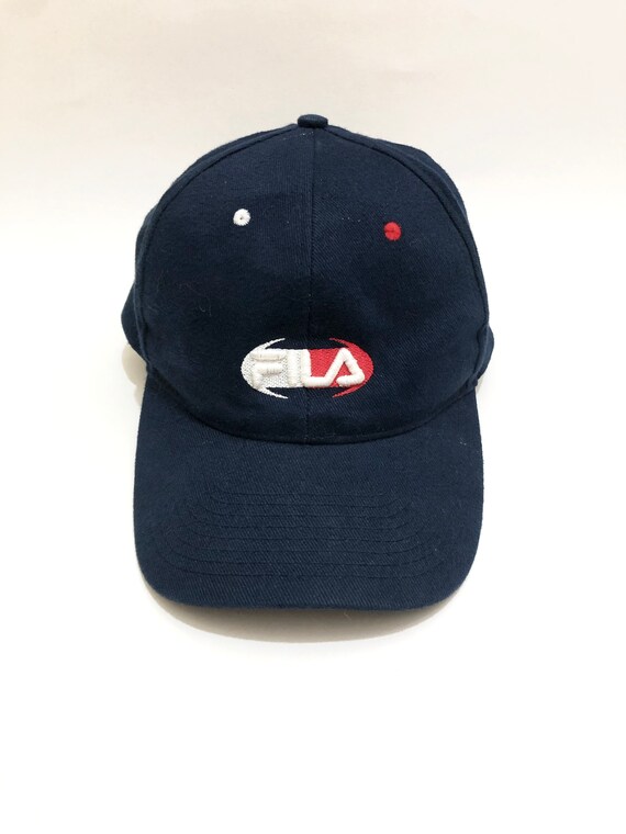 Vintage Fila Arrow Logo Blue Strapback Hat