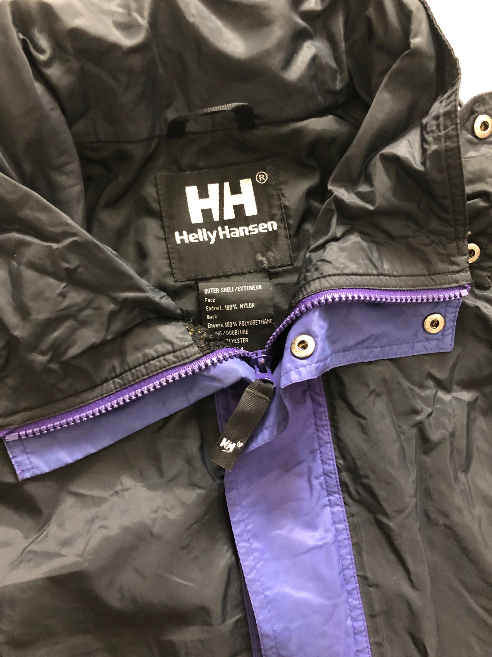 Vintage Purple/black Helly Hansen Hellytech Packable Rain | Etsy