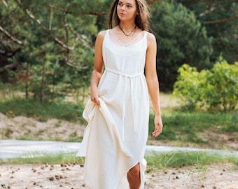 Organic Cotton Goddess Dress ~ Boho Wedding Dress ~ Kundalini Ceremony Dress for Women ~ Beach Wedding Dress ~ Shamanic Clothing /INNAMA