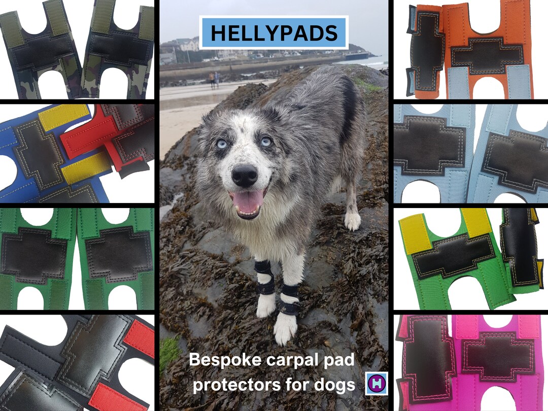 HELLYPADS Bespoke Pair of Carpal Pad and Dew Claw Protectors for Dogs