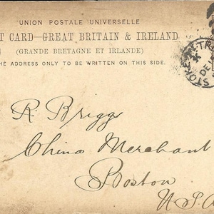 Postkarte, Mintons China Werke, Stoke auf Trend, England 1887