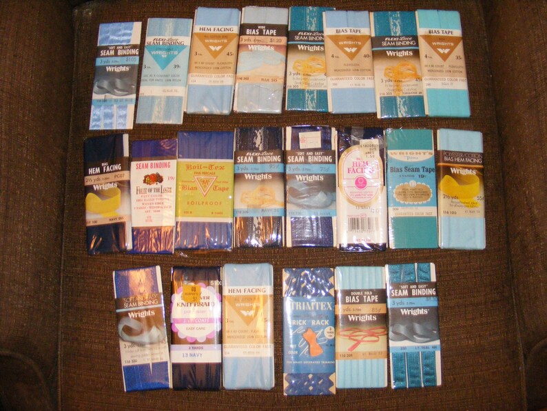 Vintage Bias Tape Hem Facing Rick Rack Seam Binding 1/2 to 2 Wide, Many