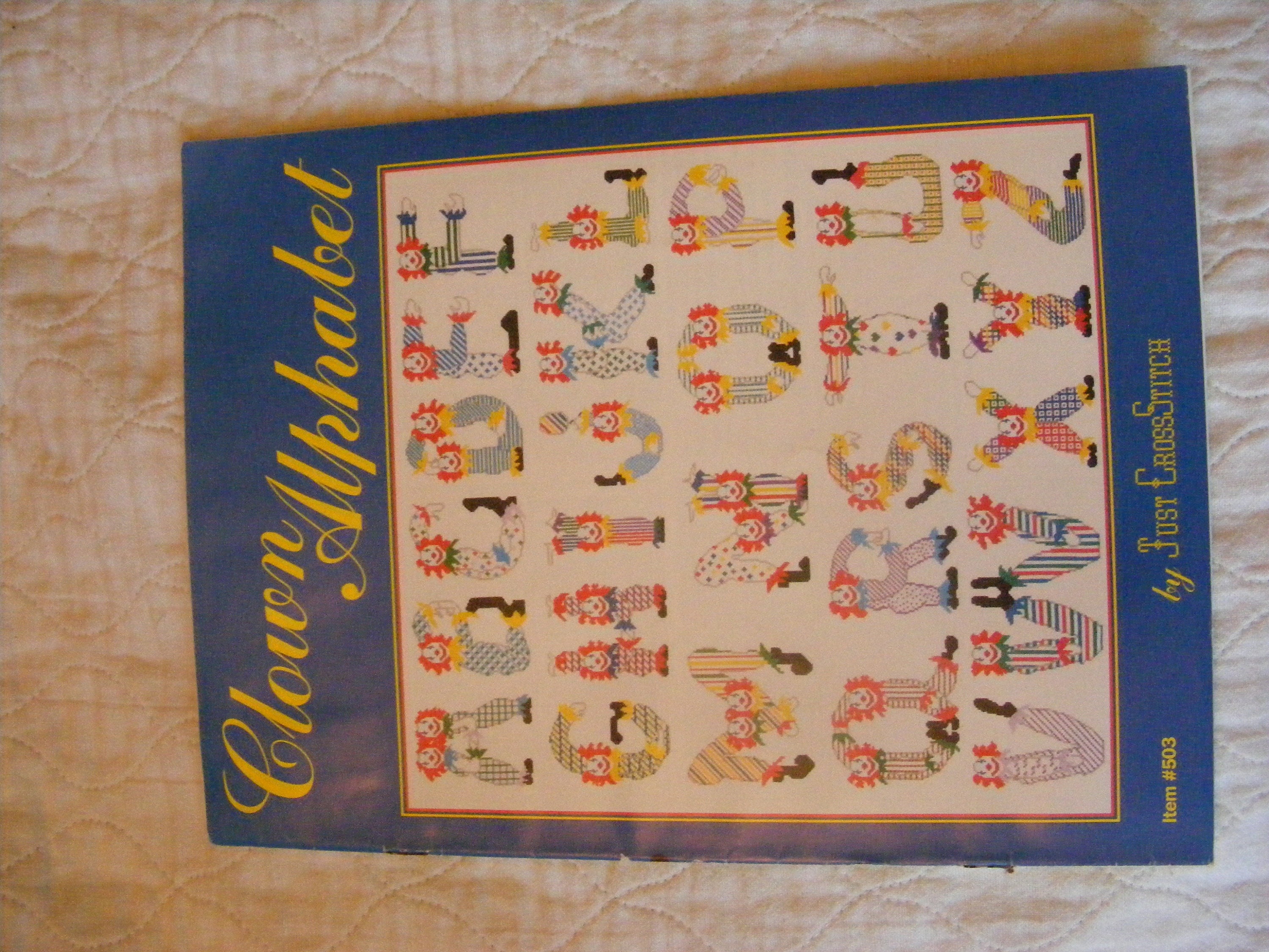Vintage Clown Alphabet Cross Stitch Pattern Booklet # 503 by Just ...