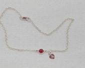 Sterling silver bracelet with coloured cubic zirconia with or without initial charm.