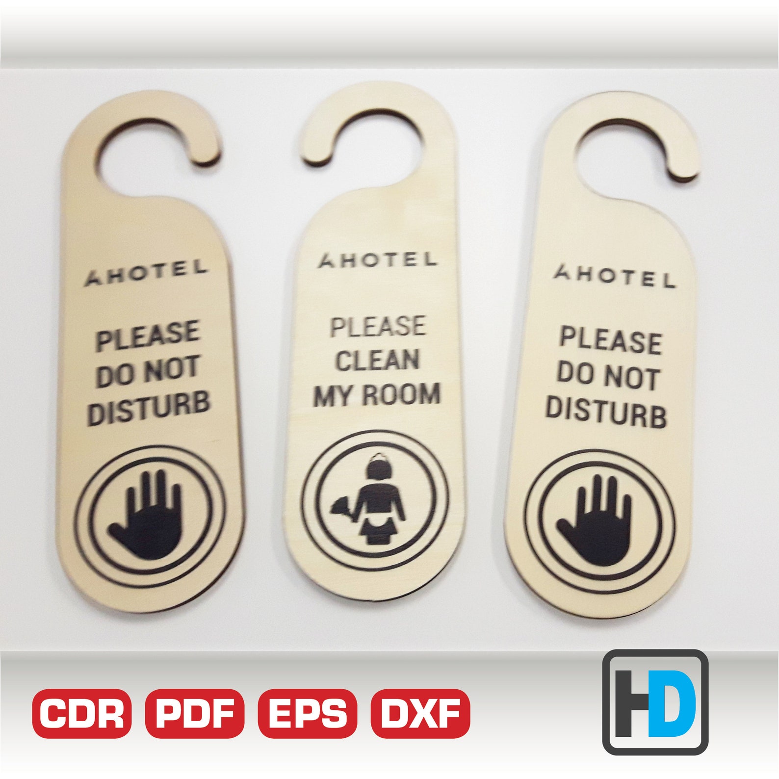 Door hanger DXF Wood Door hanger laser engraving and CNC Etsy