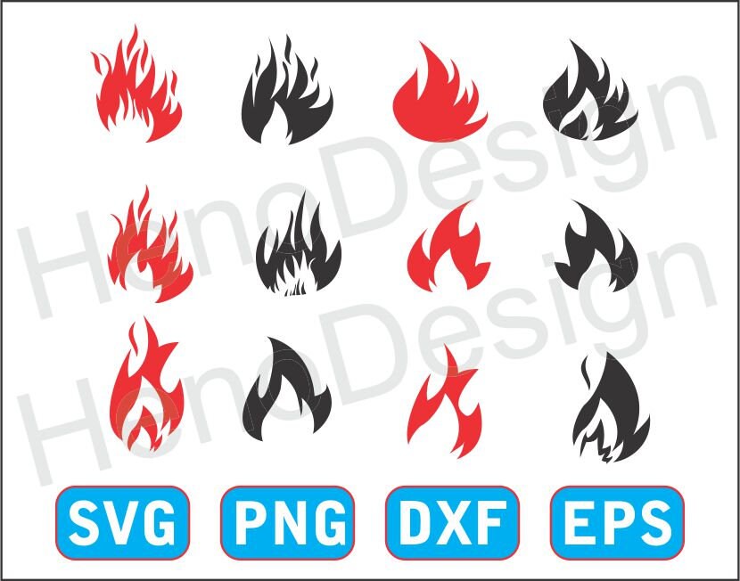 Fire Flames vector package EPS / flames stickers SVG png | Etsy