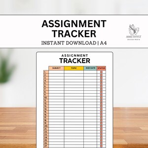 Assignment Planner | Academic Planner | Assignment Log | Homework Tracker | Study Planner | Student Agenda | Instant Download |
