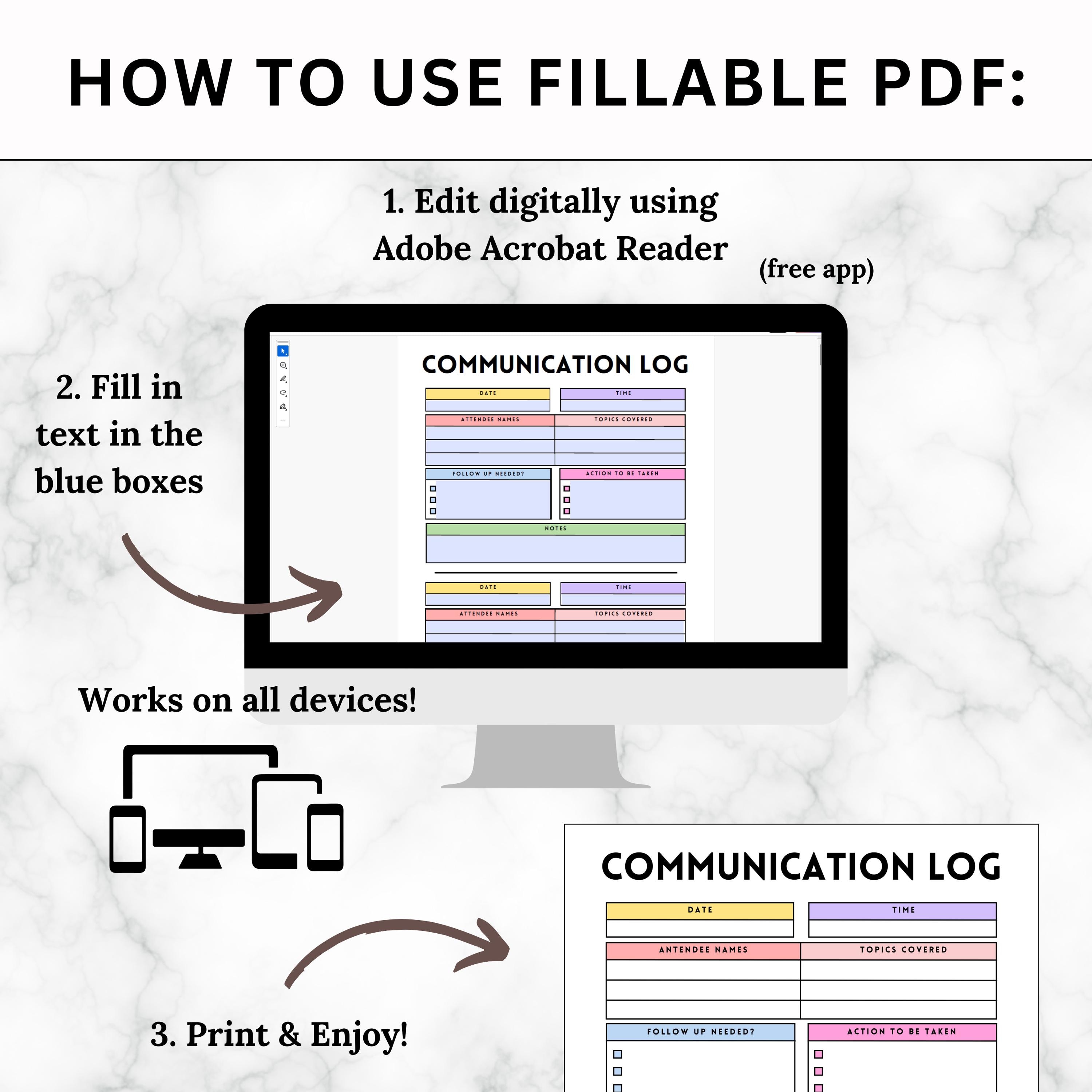Printable Communication Log | Teacher Communication Log | Communication History | Meeting Notes ...