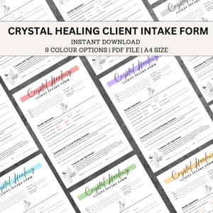 Crystal Healing Intake Form | Holistic Healing, Energy Balance, Wellness Journey, Client Info, Personalized Care, Intuitive Guidance