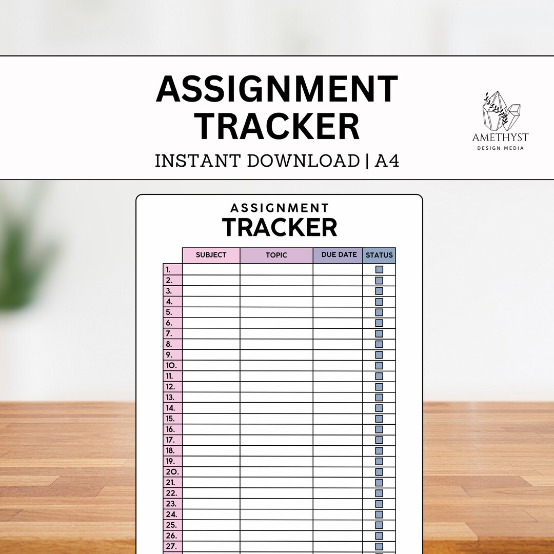 Assignment Planner | Academic Planner | Assignment Log | Homework ...