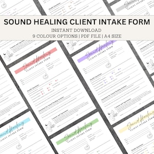 Sound Healing Intake Form | Energy Healing Intake Form | Sound Healing | Energy Balance | Energy Healing Form | Sound Healing Business Form