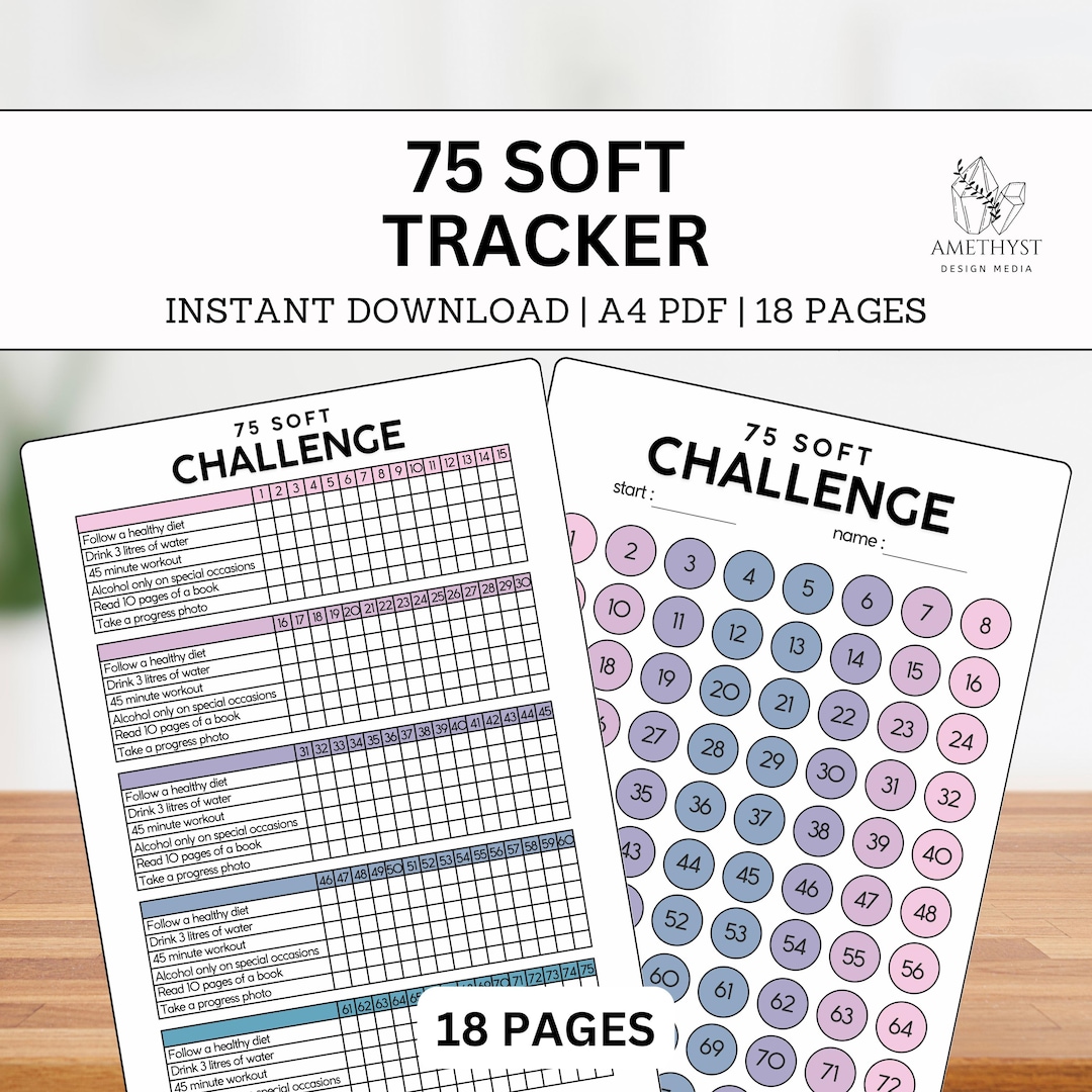 75 Soft Challenge Tracker | Fitness & Health Journal | Daily 75 Soft ...