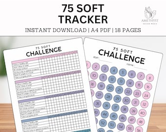 75 Soft Challenge Tracker | Fitness & Health Journal | Daily 75 Soft Challenge Planner | Habit Tracker | Instant Download | Self Improvement