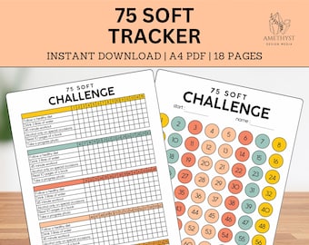 75 Soft Challenge Tracker | Fitness & Health Journal | Daily 75 Soft Challenge Planner | Habit Tracker | Instant Download | Self Improvement