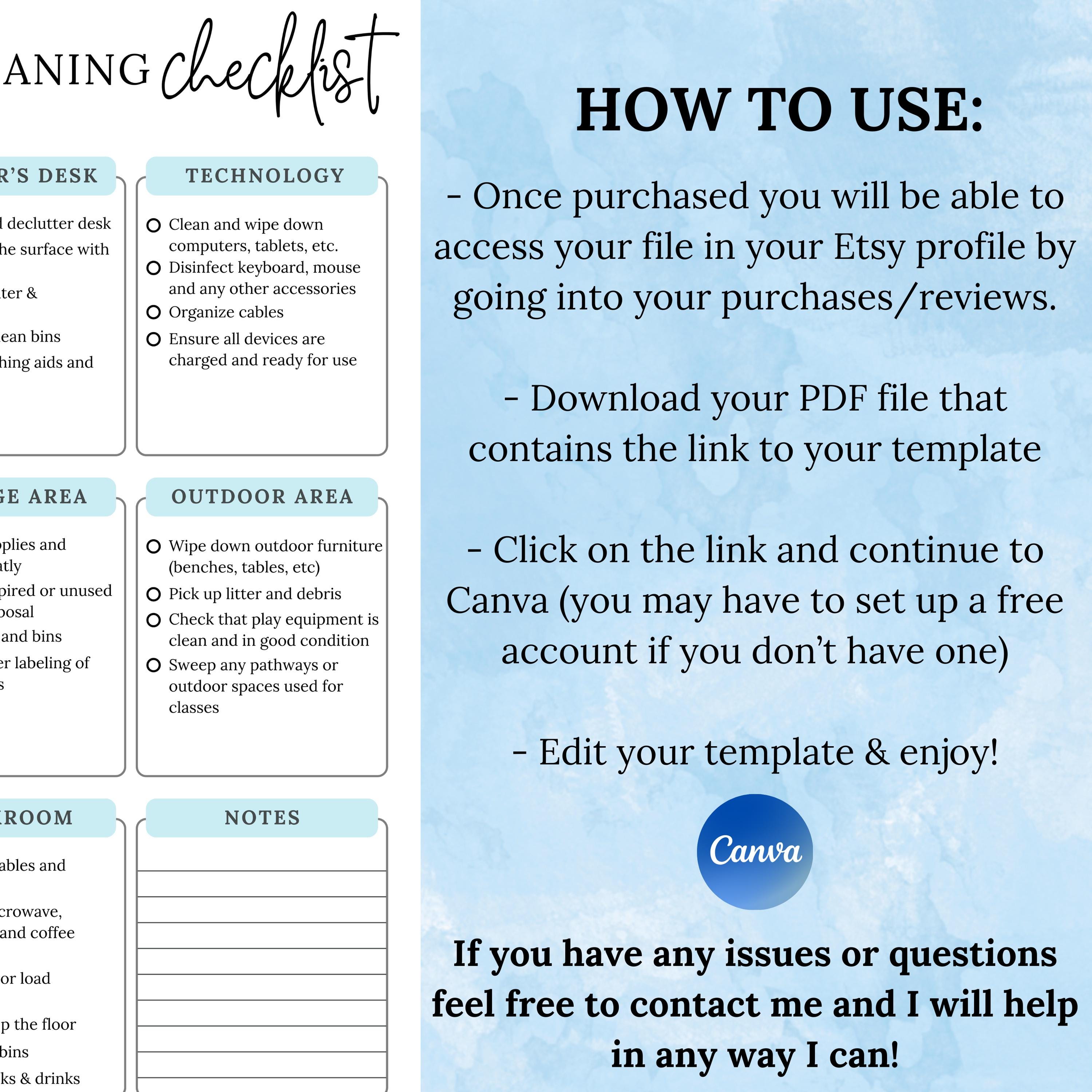 Classroom Cleaning Checklist Cleaning Checklist Classroom Cleaning