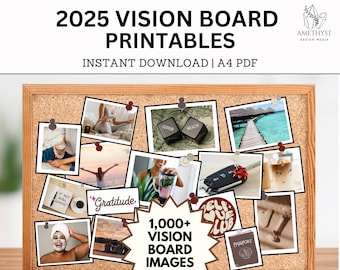 Vision Board Printables | 2025 | Vision Board Kit | Vision Board Template | Vision Board Party | Vision Board Template