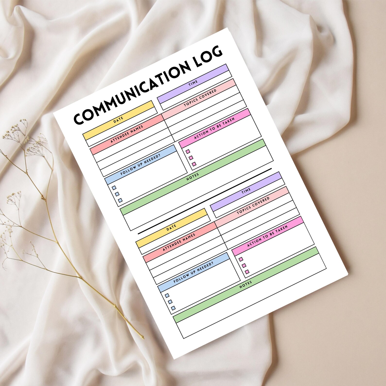 Printable Communication Log | Teacher Communication Log | Communication ...