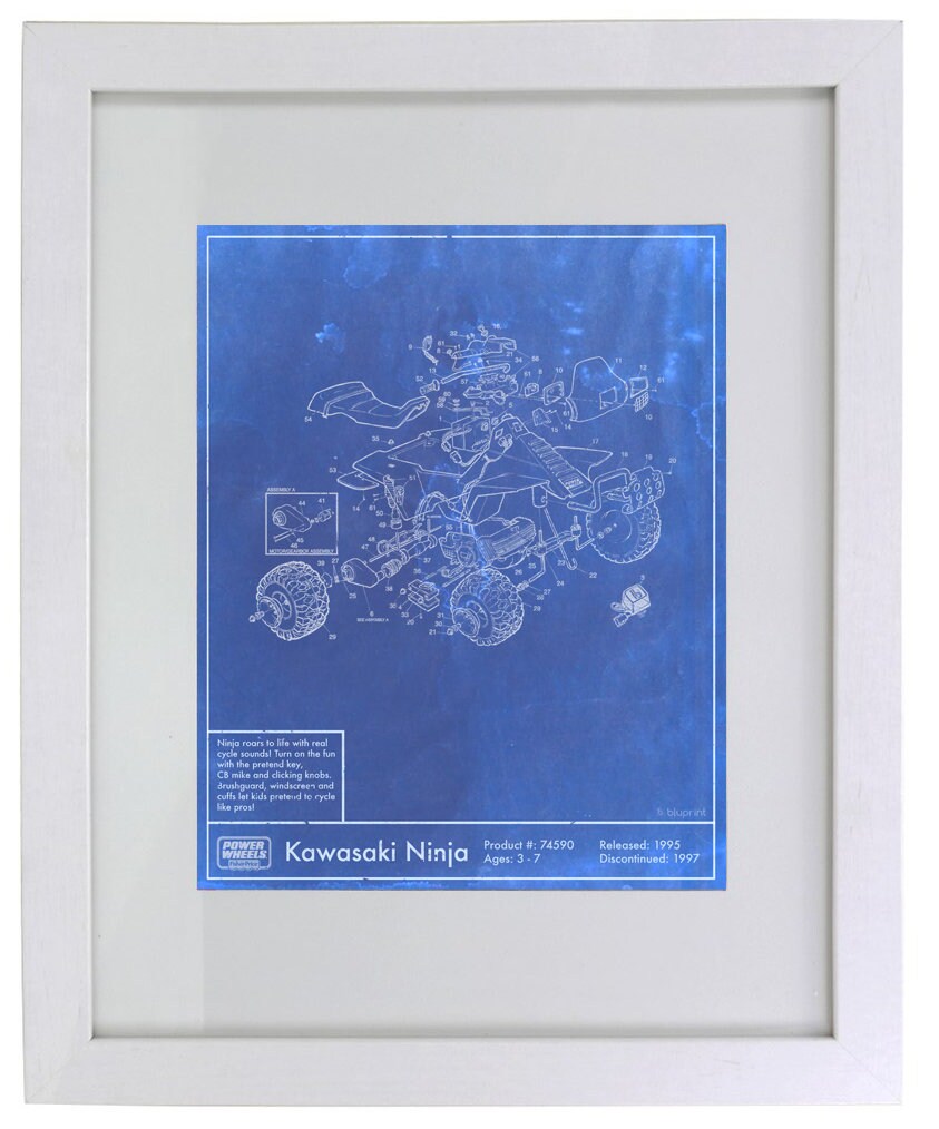 Power Wheels Kawasaki Ninja Quad Diagrama. Tamaños 5x7 a 24x36 Etsy