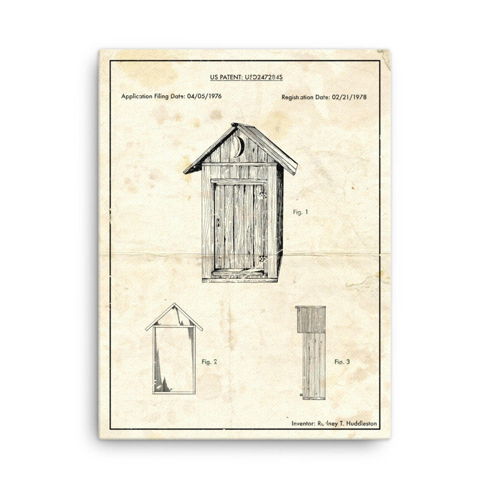 Outhouse Toilet Vintage Patent Style Art. Sizes 5x7 to 24x36 Etsy Canada