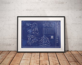 Glencairn Golf Club blueprint art. Sizes 5x7 to 24x36 framed prints and canvas.  Milton Ontario golf course memorabilia and mens gifts.