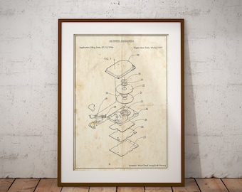 Computer Hard Drive Patent Print: Sizes 5x7 to 24x36 Inch Prints and Framed