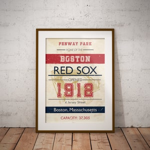 Boston Fenway Park Baseball Art - Vintage Subway Wall Decor and Fathers Day Gift