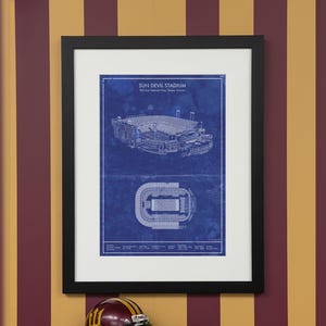 Arizona Sun Devil Stadium Blueprint - Digital Downloadable Football Art