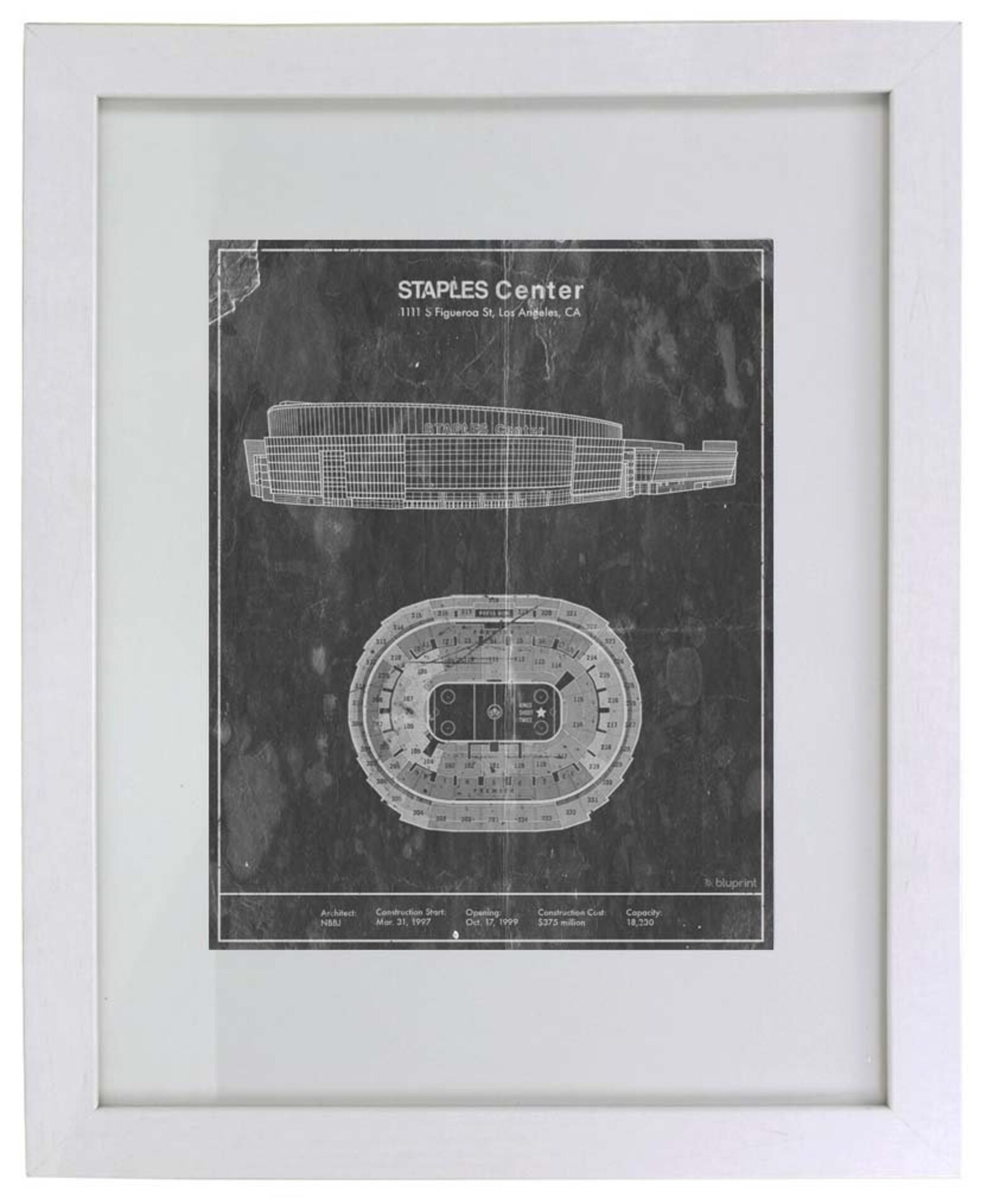 Los Angeles Staples Center Blueprint Art. Sizes 5x7 to 24x36 Etsy