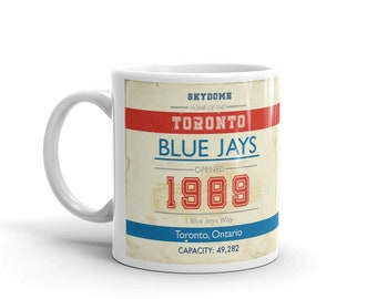 Toronto Skydome subway art ceramic coffee mug. Ontario Rogers Centre baseball memorabilia and unique gift ideas for men. Christmas Gift.