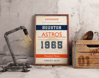 Houston Astrodome Subway Art - Vintage Texas Baseball Stadium Decor and christmas gifts for him.