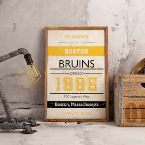 Boston Bruins TD Garden Subway Print - Vintage Hockey Art Decor Poster and christmas gifts for him.