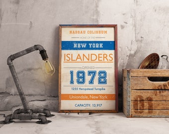 New York Nassau Coliseum Subway Art: Sizes 5x7 to 24x36 Inch Prints and Framed