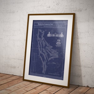 Bellerive Country Club Course Blueprint: Sizes 5x7 to 24x36 Inch Prints and Framed