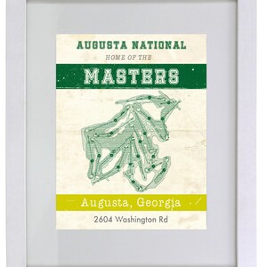 Augusta Golf Course subway style wall art. Sizes 5x7 to 24x36 framed prints and canvas. Georgia golf sports memorabilia and gifts. image 4