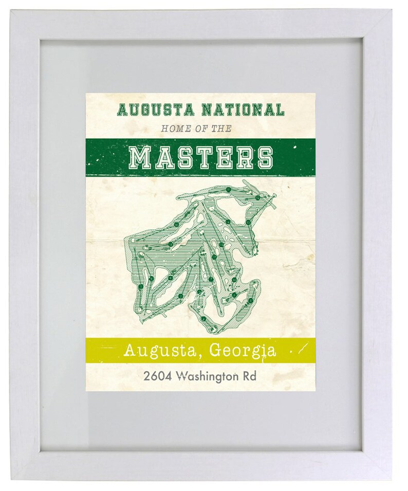 Augusta Golf Course subway style wall art. Sizes 5x7 to 24x36 framed prints and canvas. Georgia golf sports memorabilia and gifts. image 4