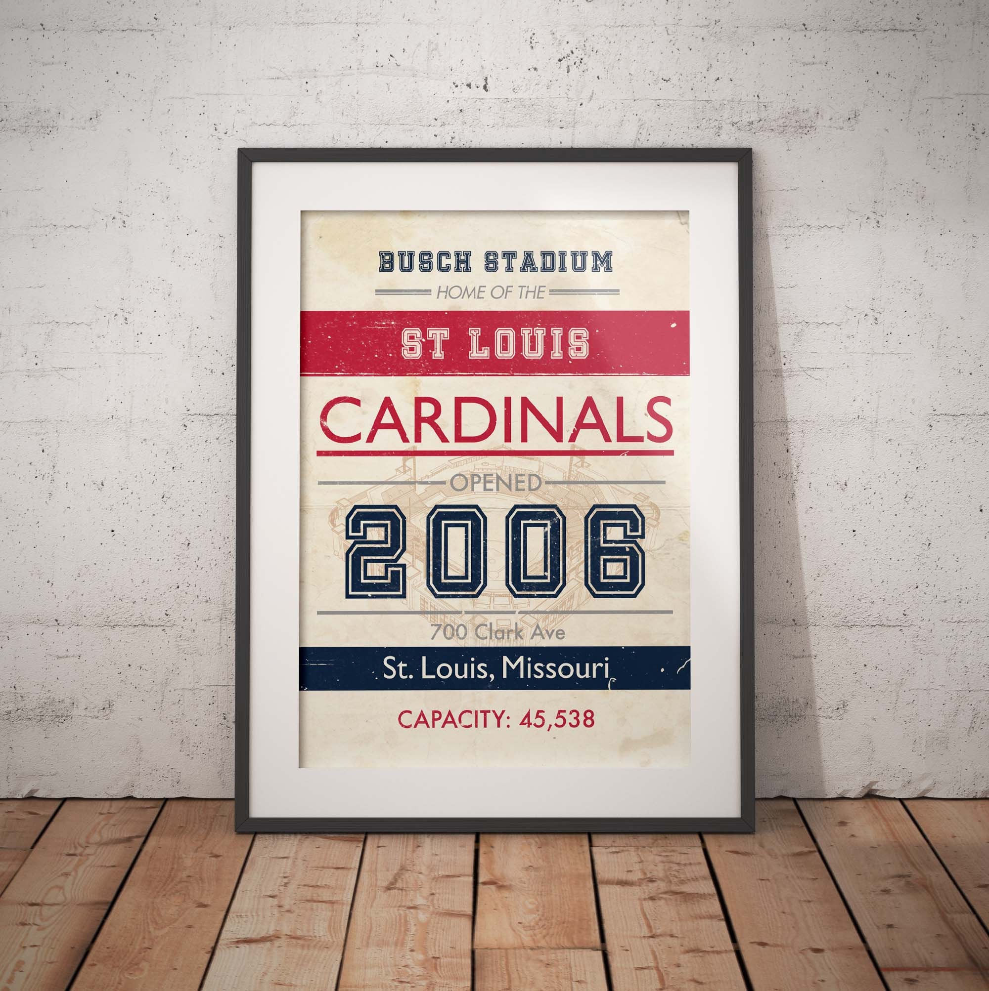 St. Louis Busch Stadium Subway Advert Style Art. Sizes 5x7 to 