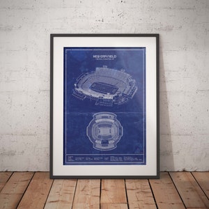 Buffalo New Era Field Blueprint - Vintage Football Stadium Art Decor and christmas gift.