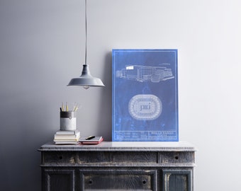 Wells Fargo Center Blueprint: Sizes 5x7 to 24x36 Prints and Framed